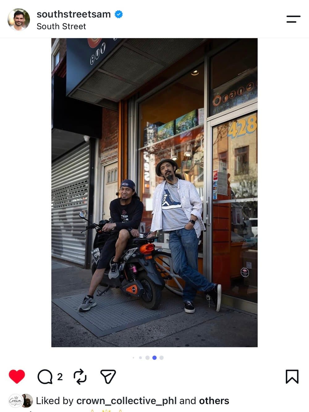 Friends outside the Orange Tech storefront